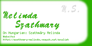 melinda szathmary business card