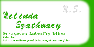 melinda szathmary business card